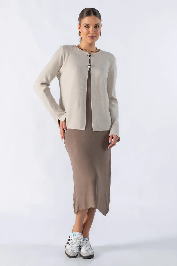 Cardigan com dois botões