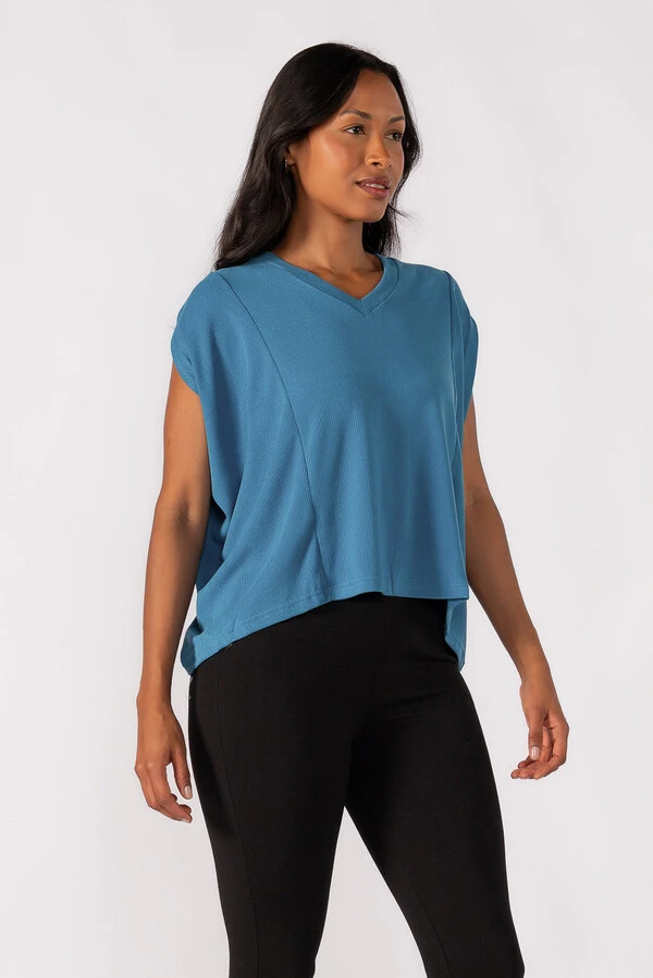 Blusa oversized decote em V