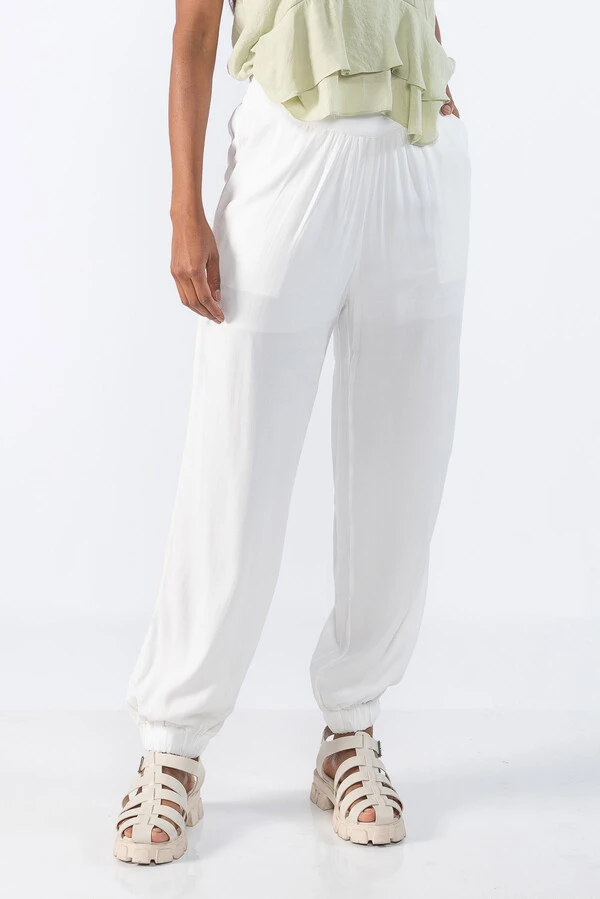 Calça Viscose com Elástico na Barra
