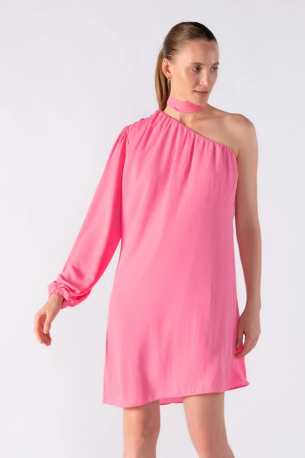 Vestido curto manga nula
