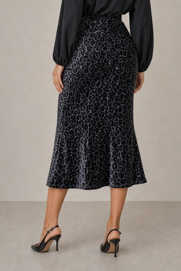 Saia veludo animal print
