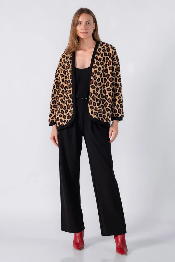 Cardigan pelinho animal print