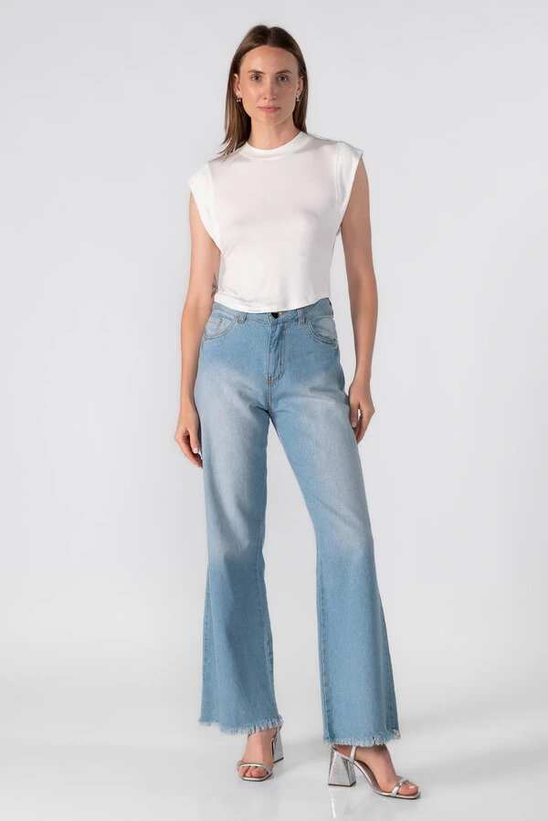 Blusa malha basica manga cavada