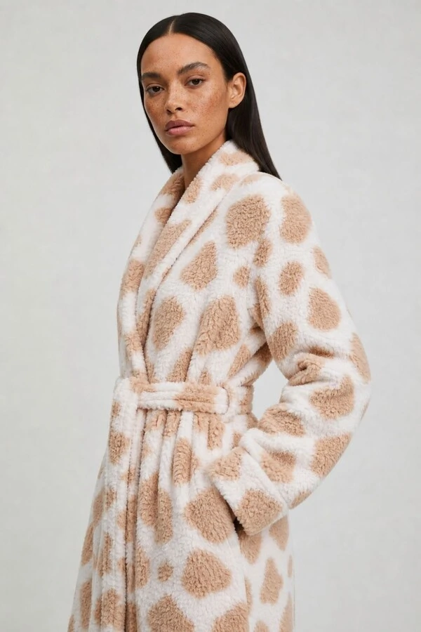 Casaco longo animal print