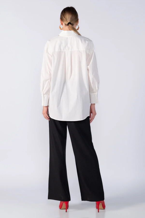 Camisa algodão oversized com bolso