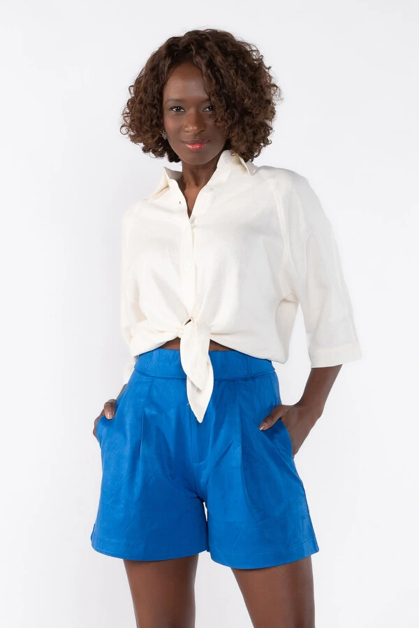 Short em suede com pence