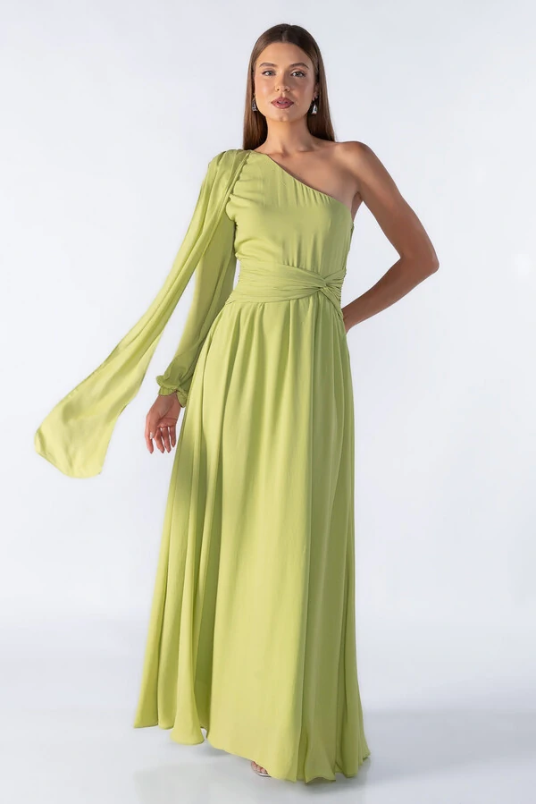 Vestido longo manga nula