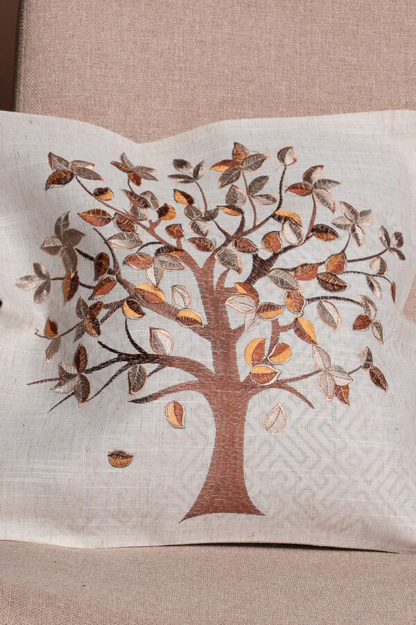 Capa de almofada arvore bordada