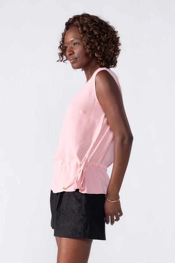 Blusa bata com amarracao lateral