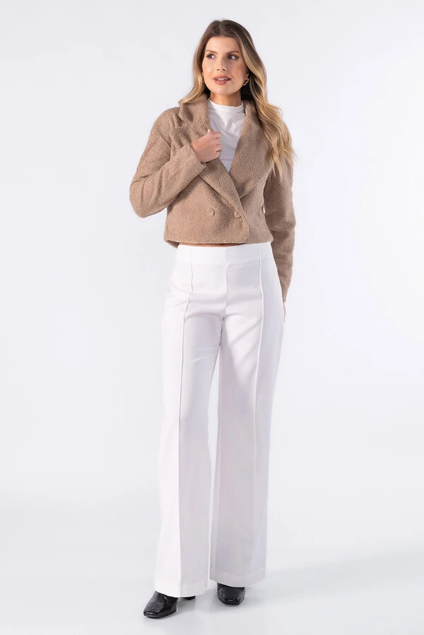 Casaco cropped pelinho