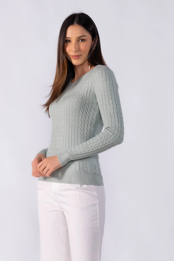 Blusa manga longa decote em v