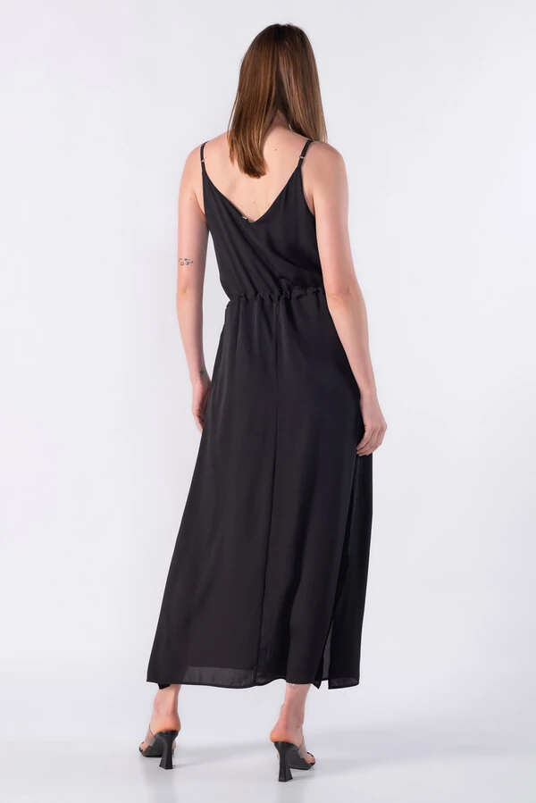 Vestido midi decote v