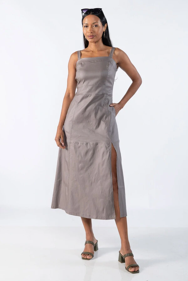 Vestido Midi Couro Resinado