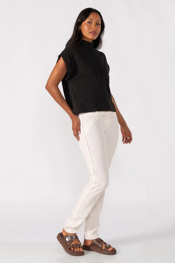 Blusa gola alta canelada