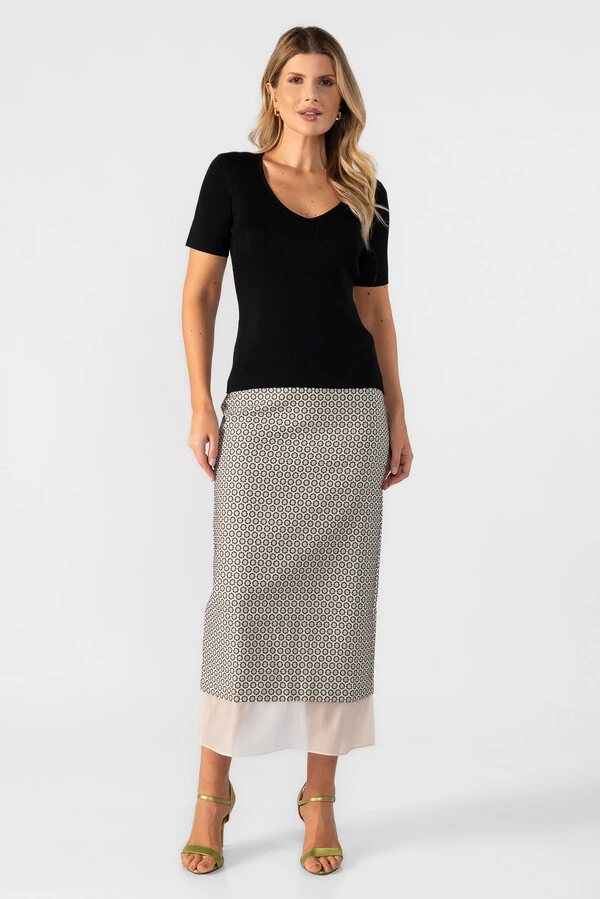 Blusa modal decote v