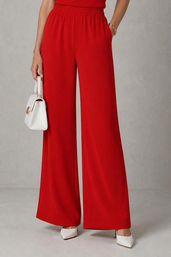 Conjunto Crepe detalhe em flor