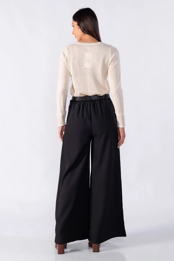 Blusa texturizada manga longa toque seda