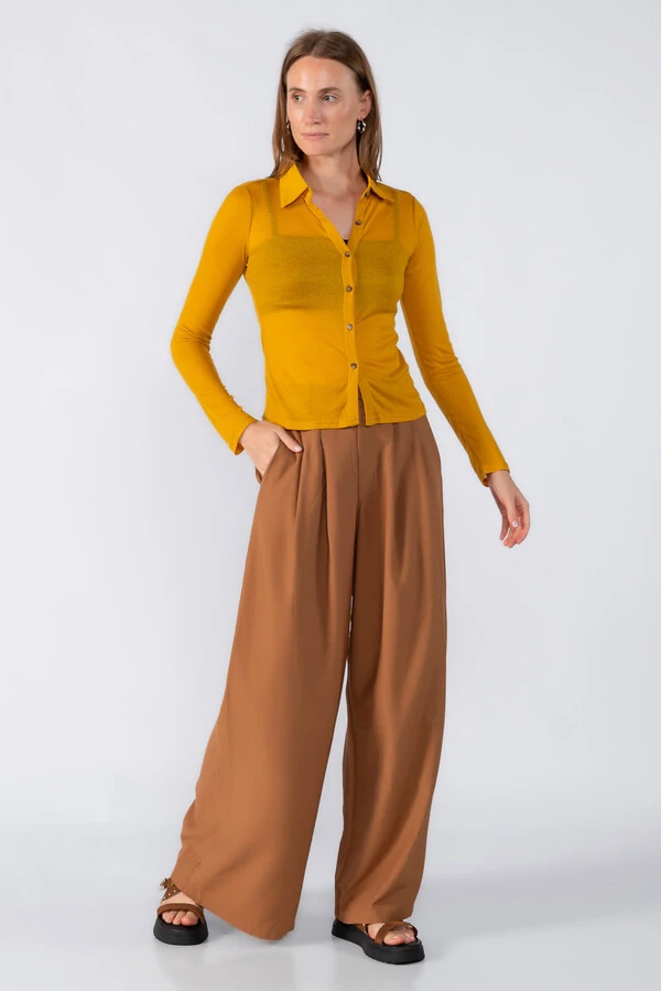 Blusa malha canelada