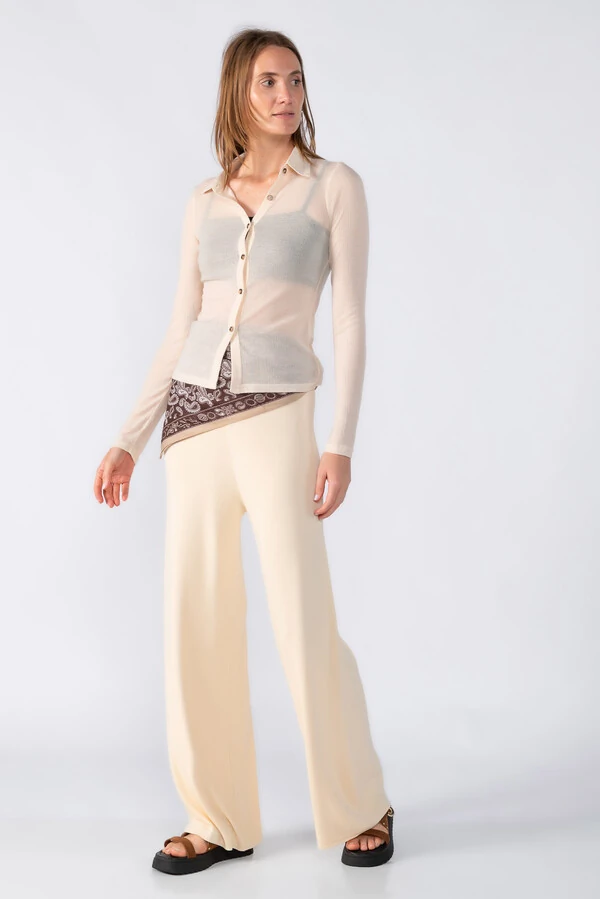 Blusa malha canelada