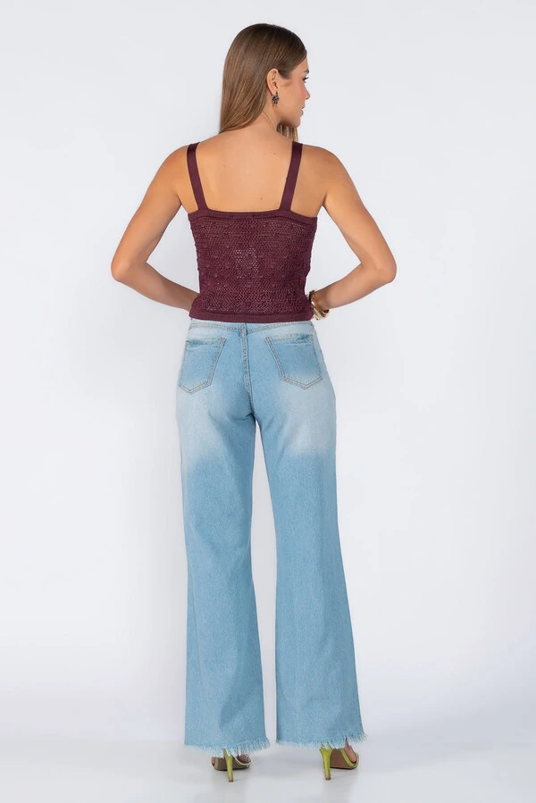 Cropped tricot texturizado