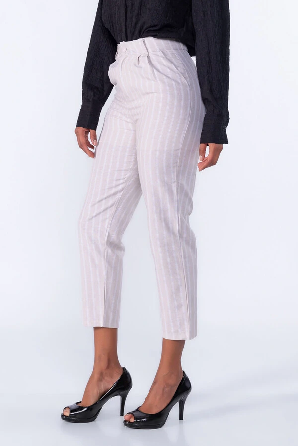 Calça Risca de Giz Pregas