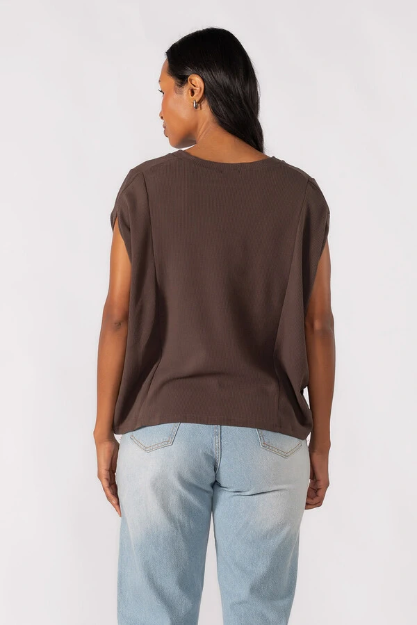 Blusa oversized decote em V