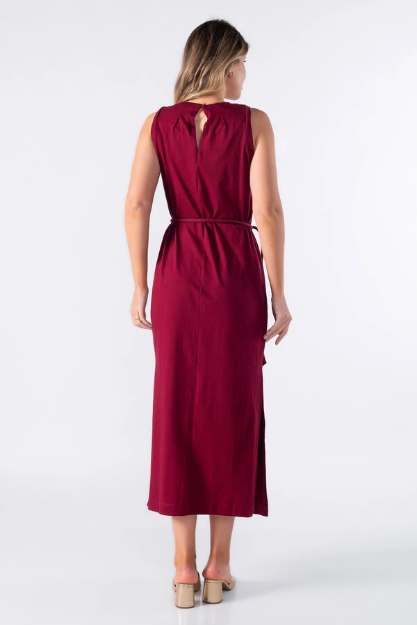Vestido regata reto midi