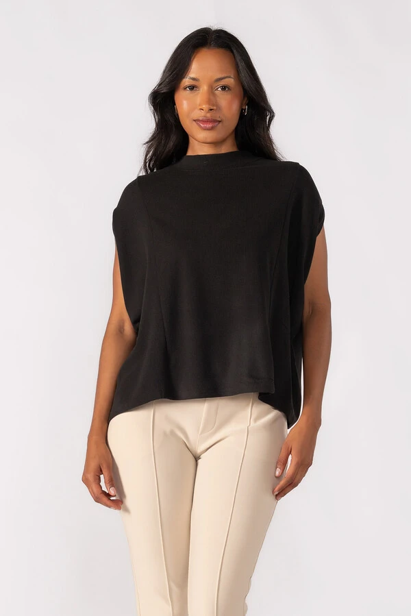 Blusa flanelada gola alta