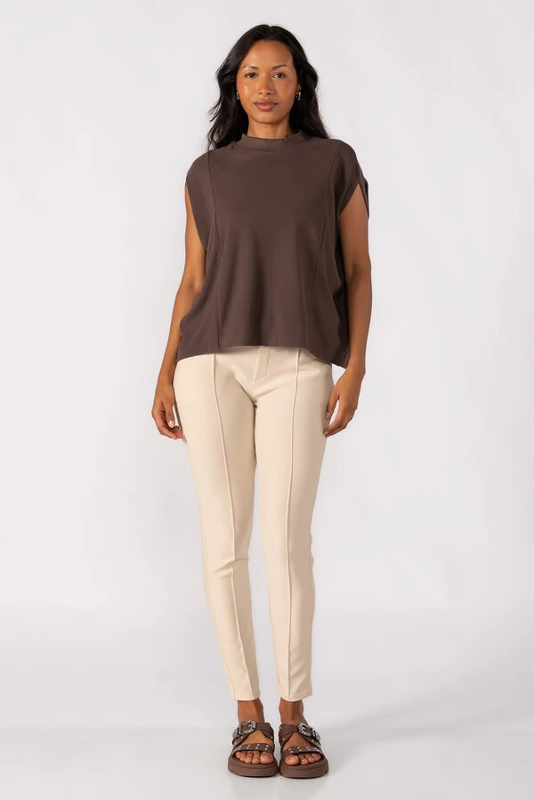 Blusa flanelada gola alta
