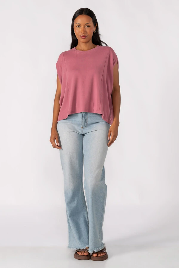 Blusa oversized canelada
