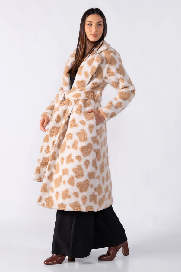 Casaco longo animal print