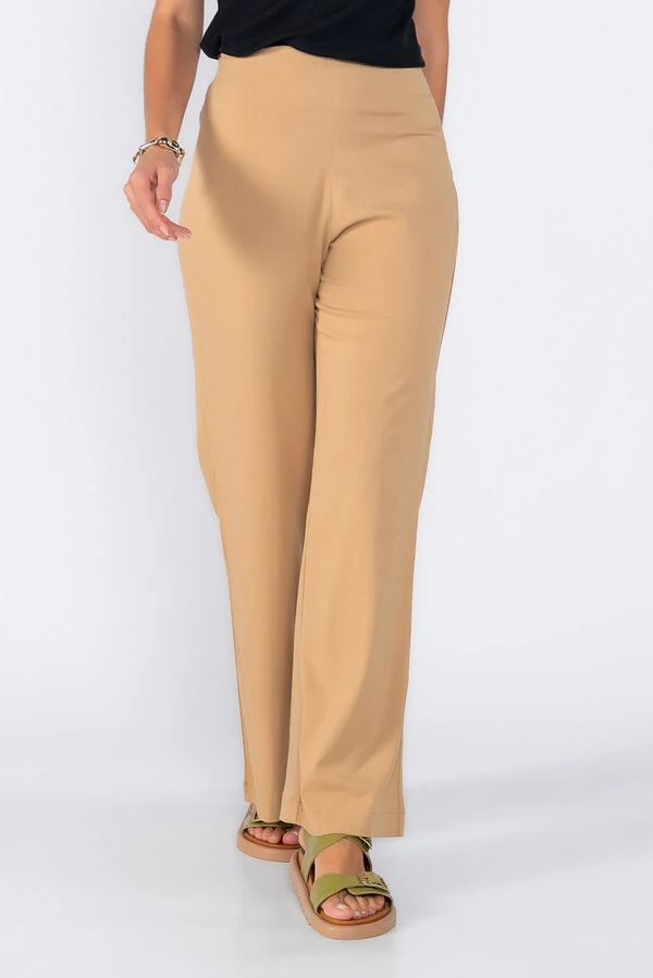 Calca reta com ziper lateral