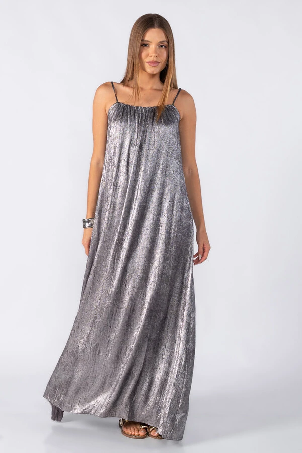 Vestido longo alça brilho