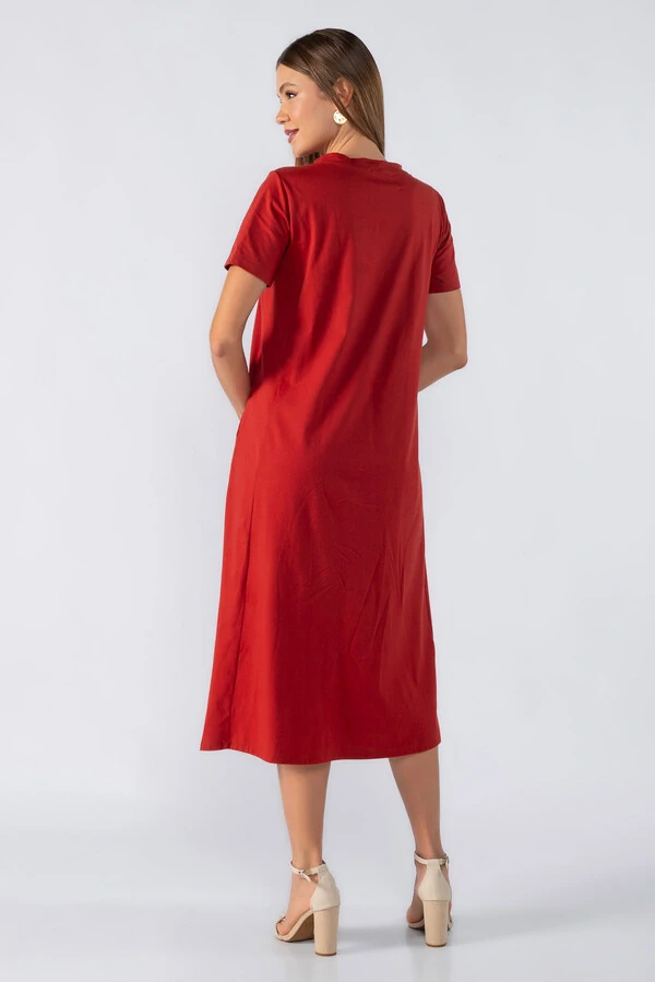 Vestido midi basico em algodao