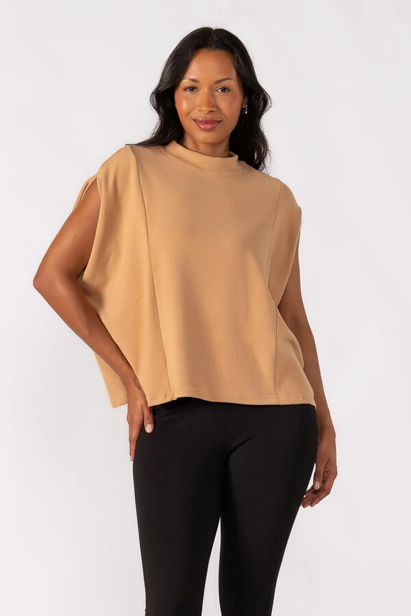 Blusa flanelada gola alta