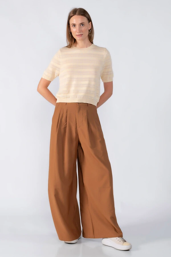 Blusa listrada manga curta