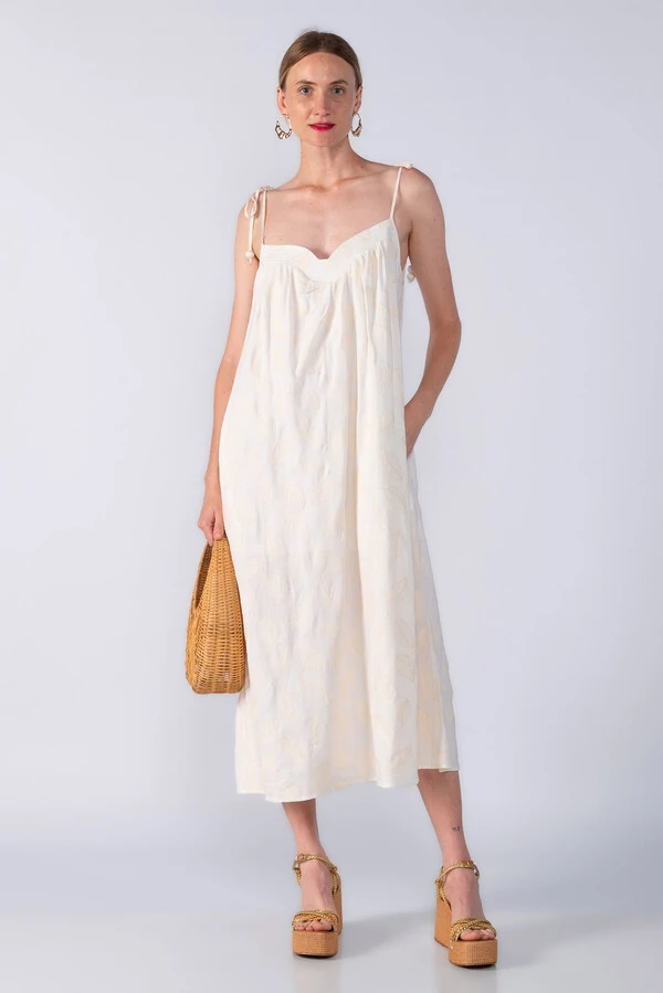 VESTIDO LONGO ALCA BORDADO