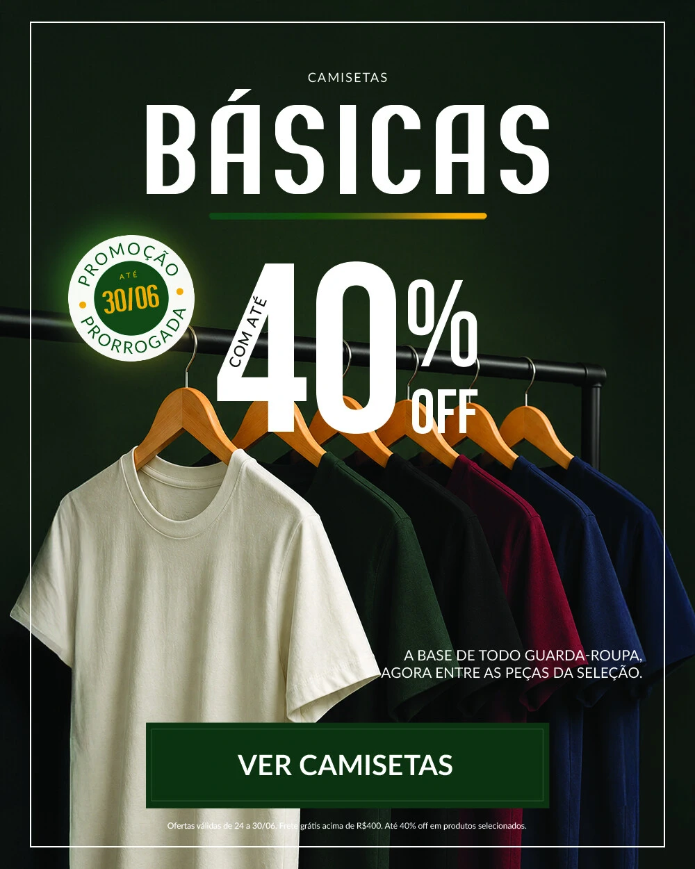 A Seleção - Camisetas com 40% off até 30/06