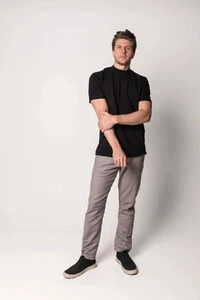 Camiseta Gola Alta Algodão Egípcio Manga Curta 210