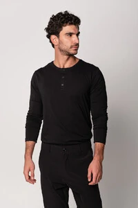 Camiseta Henley Manga Longa