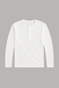 Camiseta Henley Manga Longa