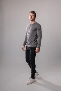 Camiseta Henley Manga Longa