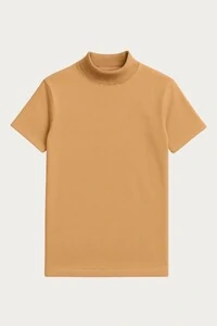 Camiseta Gola Alta Algodão Egípcio Manga Curta 210