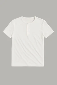 Camiseta Henley Manga Curta