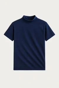 Camiseta Gola Alta Algodão Egípcio Manga Curta 210