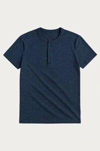 Camiseta Henley Manga Curta