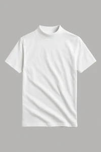 Camiseta Gola Alta Algodão Egípcio Manga Curta 210