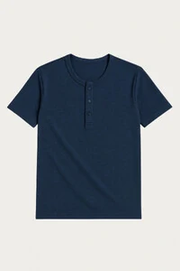 Camiseta Henley Manga Curta