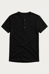 Camiseta Henley Manga Curta