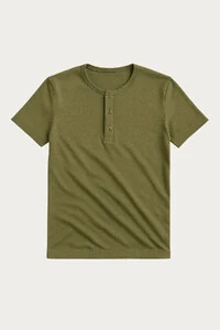 Camiseta Henley Manga Curta